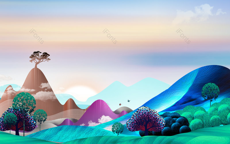 中国风唯美意境山水风景装饰背景设计,插画/手绘图,插画/手绘图库,插画/手绘图下载,插画/手绘